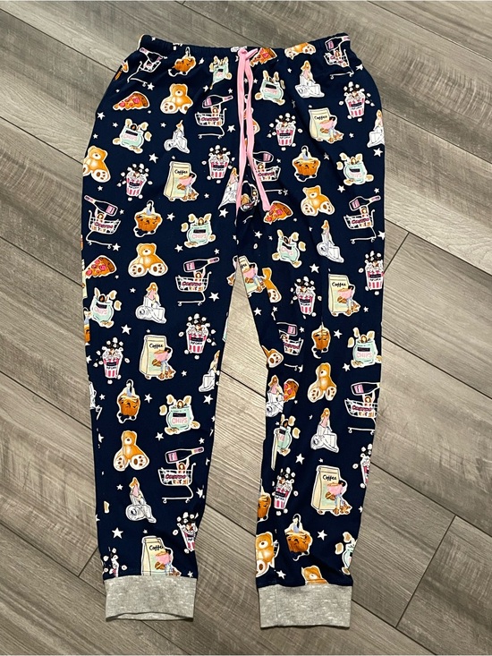 Jane and Bleecker Other - Costco Navy Snack & Toy Print Pajama Pants with Pink Drawstring Size M